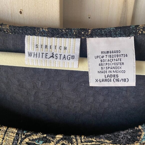 White Stag 90s Y2K Paisley Boho Romantic Whimsigoth Boxy Stretch Tank Top XL - Picture 8 of 9